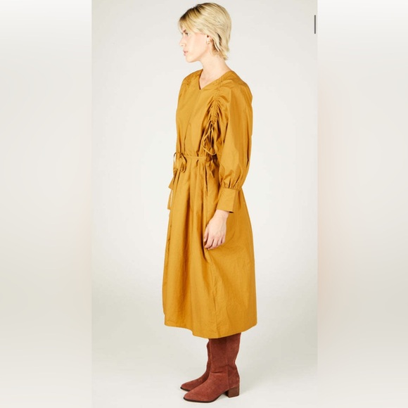 Intentionally Blank Barnes oversized midi dress - mustard poplin - OS - NWT - Picture 3 of 9